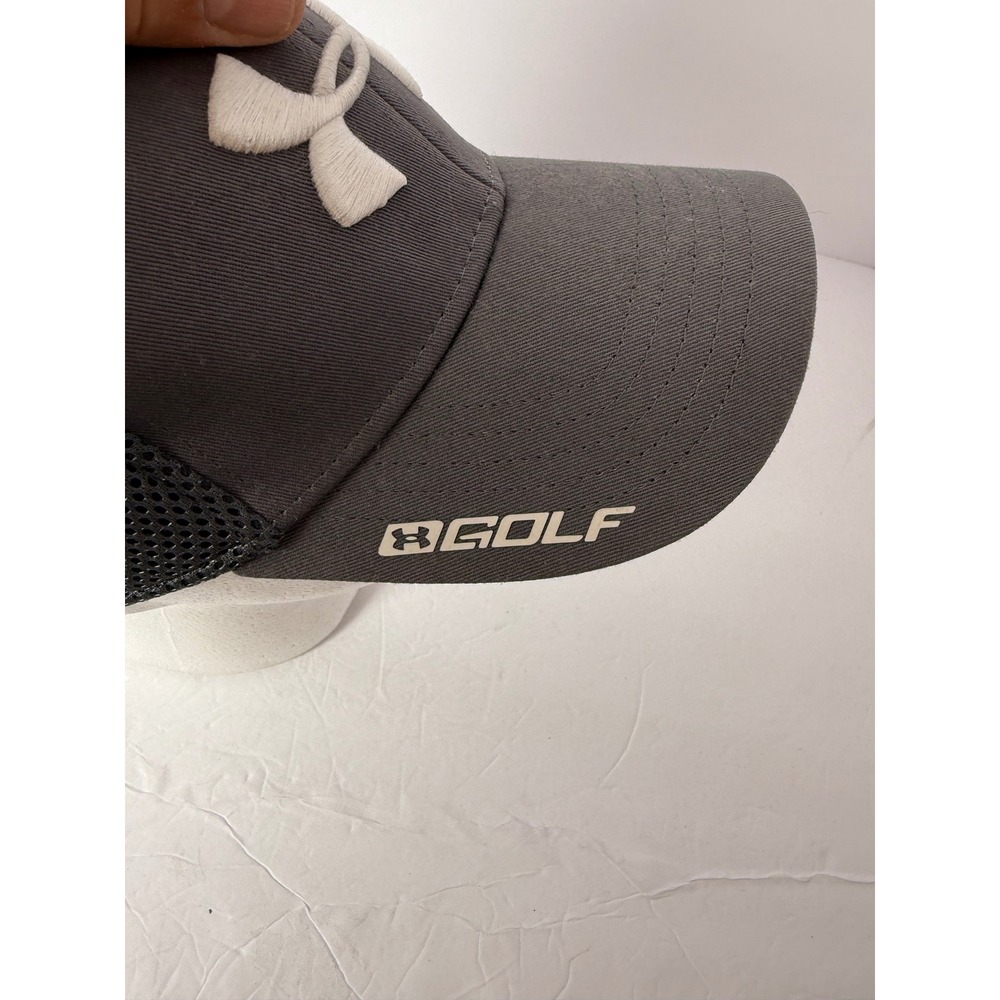 Under Armour Golf Mesh Back Stretch Fit Hat Gray MD/LG Baseball Cap - Picture 2 of 5